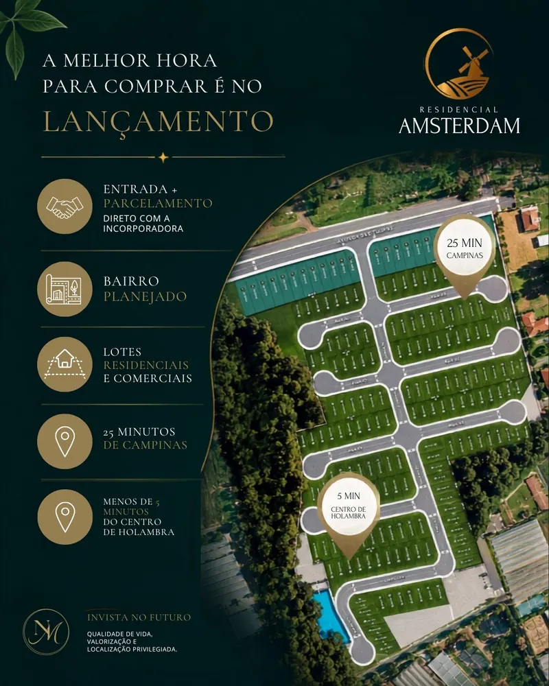Lotes residenciais a partir de 250 m² no Residencial Amsterdam em Holambra - foto 1